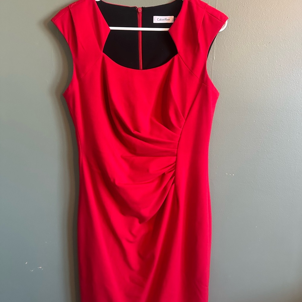Calvin Klein Bold Red Midi Dress
